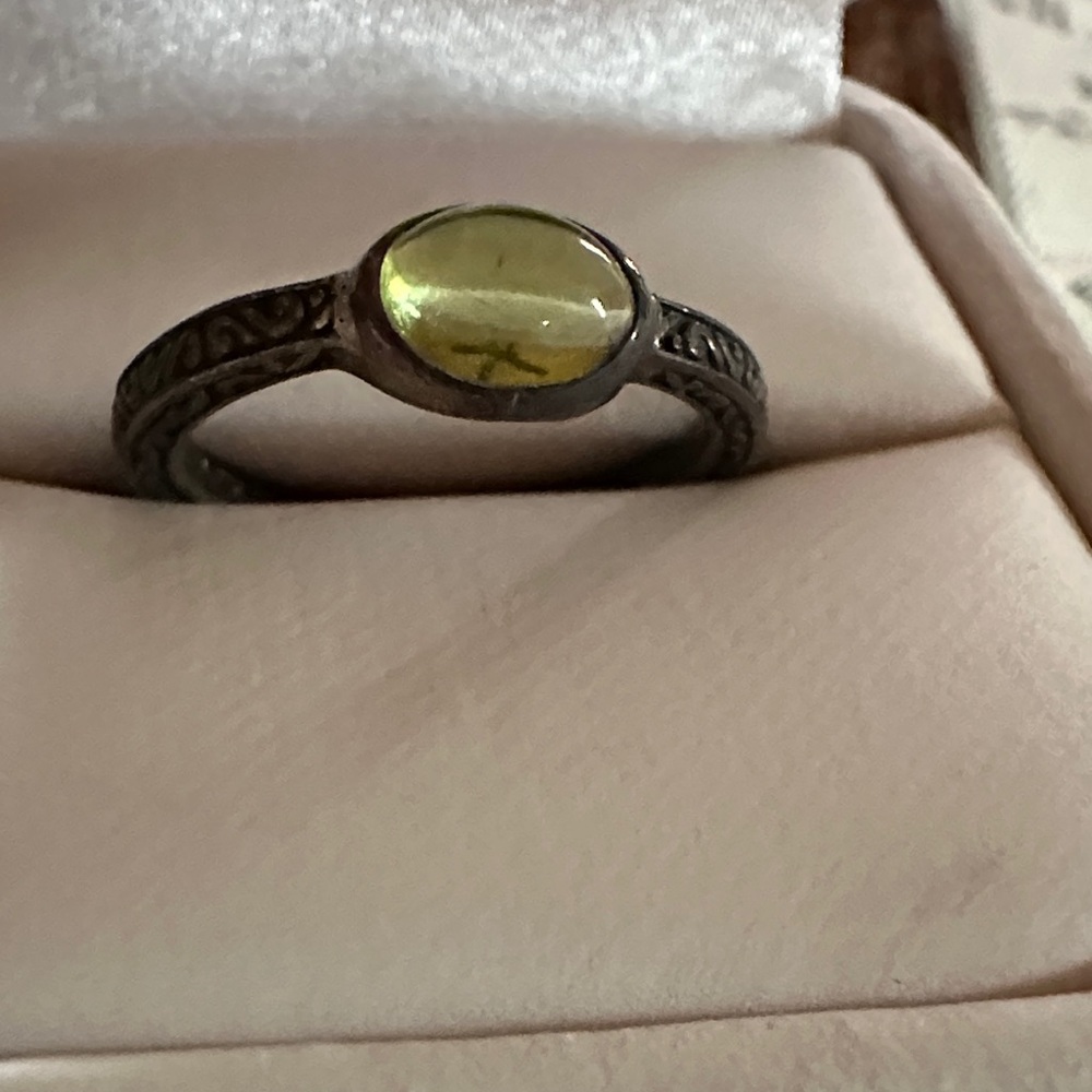 Sundance Sterling Silver Yellow Gemstone Oval Ring - Women's Fashion